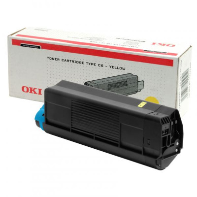 Oki TYP C6 (42127405), originálny toner, žltý, 5000 strán