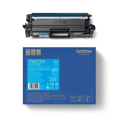 Brother TN-821XXLC, originálny toner, azúrový, 12000 strán, XXL