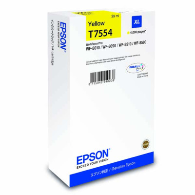 Epson T7554XL (C13T755440), originálny atrament, žltý, 4000 strán (39 ml)