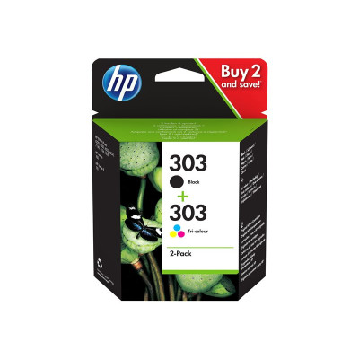 HP 3YM92AE (303), originálny atrament, čierny/farebný, 200/165 strán