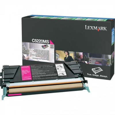 Lexmark C5220MS, originálny toner, purpurový, 3000 strán