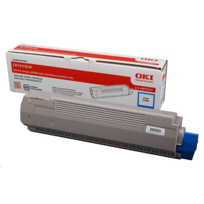 Oki C810 (44059107), originálny toner, azúrový, 8000 strán