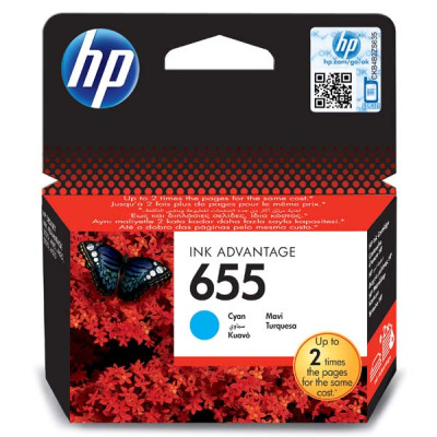 HP CZ110AE (655), originálny atrament, azúrový, 600 strán (12 ml)