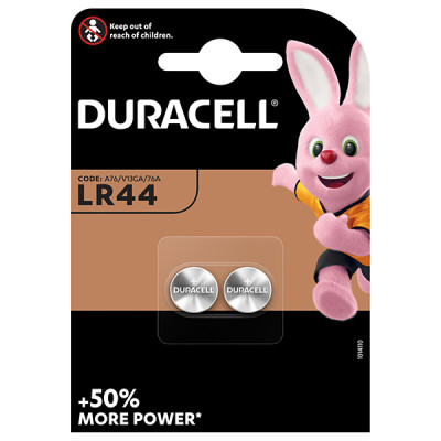 Batéria alkalická, LR44, Duracell, blister, 2-pack