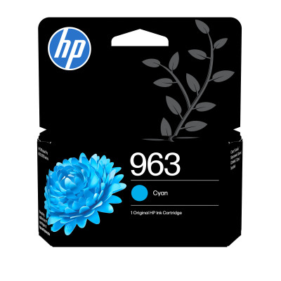 HP 3JA23AE (963), originálny atrament, azúrový, 700 strán (10,77 ml)