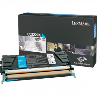 Lexmark C5222CS, originálny toner, azúrový, 3000 strán