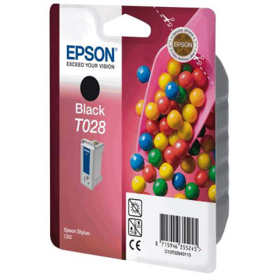 Epson T028 (C13T028401), originálny atrament, čierny, 600 strán (17 ml)