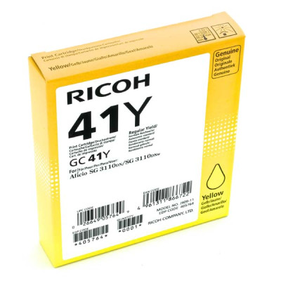 Ricoh GC-41HY (405764), originálna gelová náplň, žltá