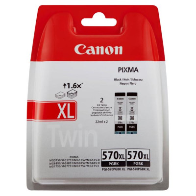 Canon PGI-570XL PGBK (0318C007, 0318C010), originálny atrament, čierny, 2-pack