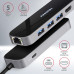 AXAGON HMC-6GL, USB 3.2 Gen 1 hub, porty 3x USB-A, HDMI 4k/30Hz, RJ-45 GLAN, PD 100W, kábel USB-C 20cm