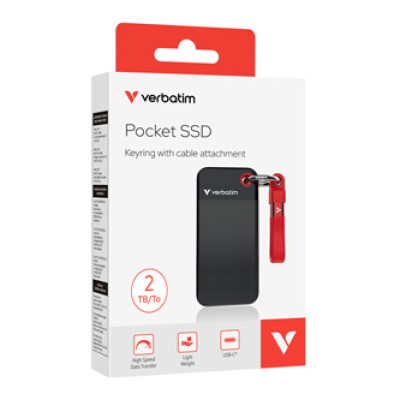 VERBATIM externý SSD 2TB Pocket USB3.2, 32196, červený