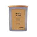 Sójová sviečka v skle, drevené viečko a knôt, Citrus Glow, 200g