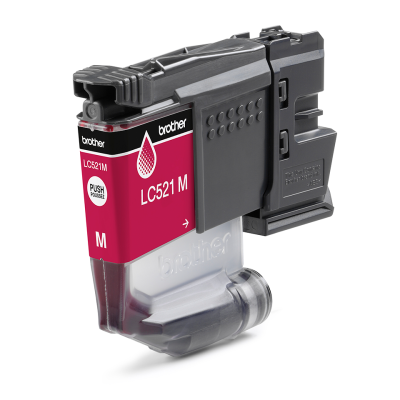 Brother LC-521M, originálny atrament, purpurový, 500 strán