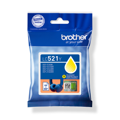 Brother LC-521Y, originálny atrament, žltý, 500 strán