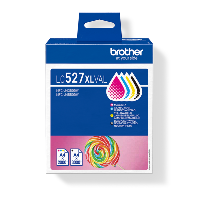 Brother LC-527XLVAL, originálny atrament, CMYK, 3000/2000 strán, 4-pack