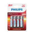 Philips alkalická batéria AA, 4-pack, Power Alkaline (LR6P4B/10)