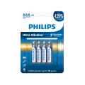 Philips alkalická batéria AAA, 4-pack, Ultra Alkaline, (LR03E4B/10)