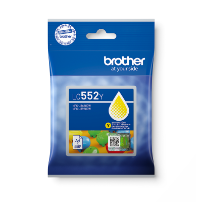 Brother LC-552Y, originálny atrament, žltý, 550 strán