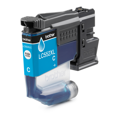 Brother LC-552XLC, originálny atrament, azúrový, 1500 strán, XL