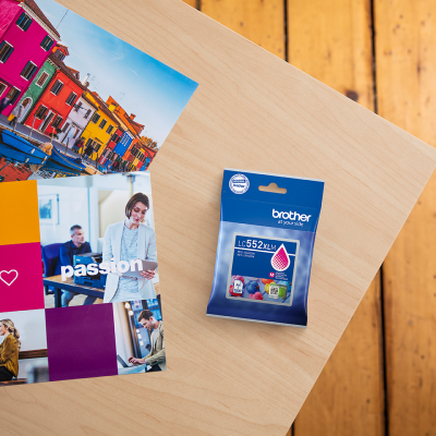 Brother LC-552XLM , originálny atrament, purpurový, 1500 strán, XL