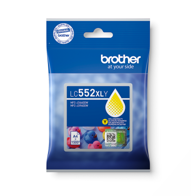 Brother LC-552XLY, originálny atrament, žltý, 1500 strán, XL