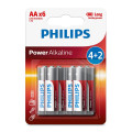 Philips alkalická batéria AA, 6-pack, Power Alkaline (LR6P6BP/10)