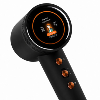 Powerton SMART IONAI Plazmový fén na vlasy s ionizací a AI, černý