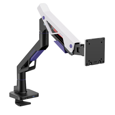 Powerton ERGO STRYNX Polohovatelný držák pro monitor, bílo/černá, 2-30KG, svorka, 24